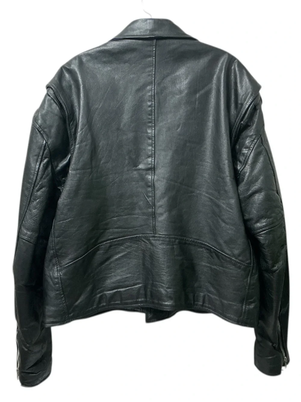 🏍️Vintage Diamond Leather Collection Biker Jacket with Silver Hardware